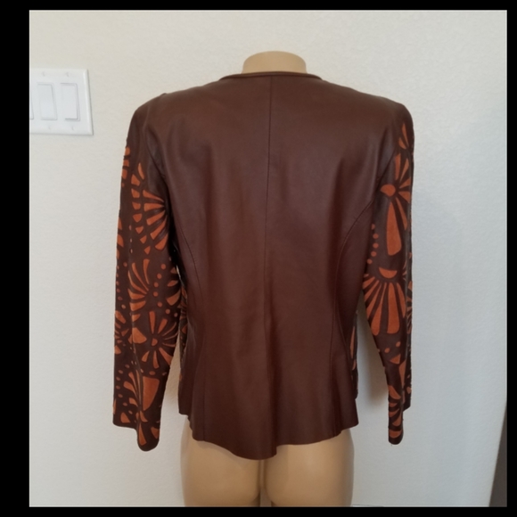 Chico's Brown Suede Leather Blazer S - Picture 3 of 10